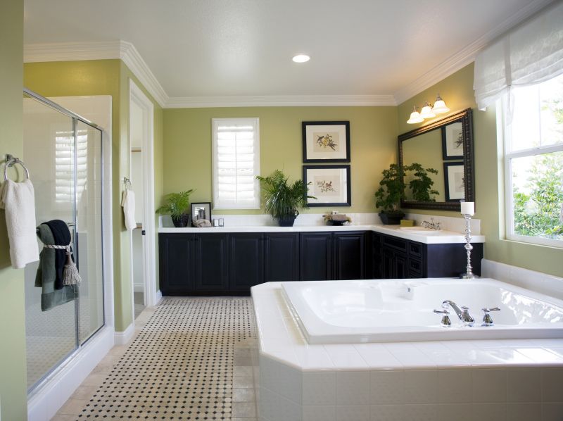 Luxury bathtub installation in a home bathroom